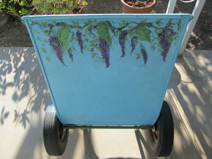 rusty cart to fairy garden, container gardening, crafts, gardening, painting, repurposing upcycling