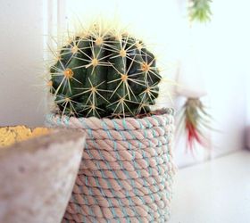 diy rope pot, container gardening, crafts, home decor, how to