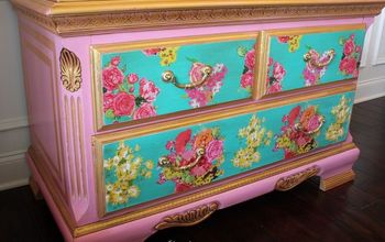 Pink Floral Dresser