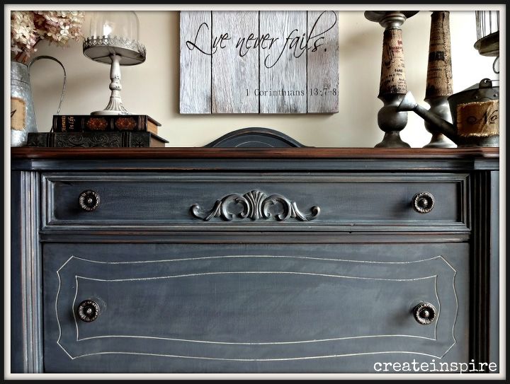 antique buffet in ash from fusion mineral paint, painted furniture, repurposing upcycling