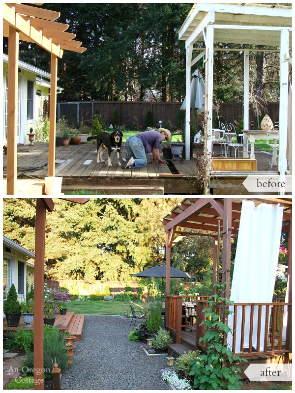 diy backyard makeover before and after, decks, diy, gardening, landscape, outdoor living