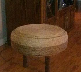 tire ottoman, how to, painted furniture, repurposing upcycling, enjoy