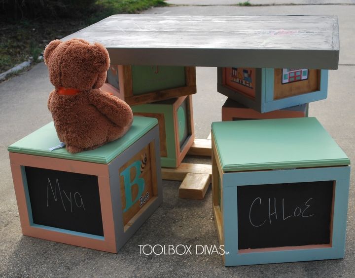 build it and they will play kid s play table, chalkboard paint, diy, painted furniture, woodworking projects