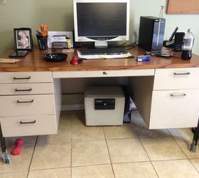 old metal teachers desk