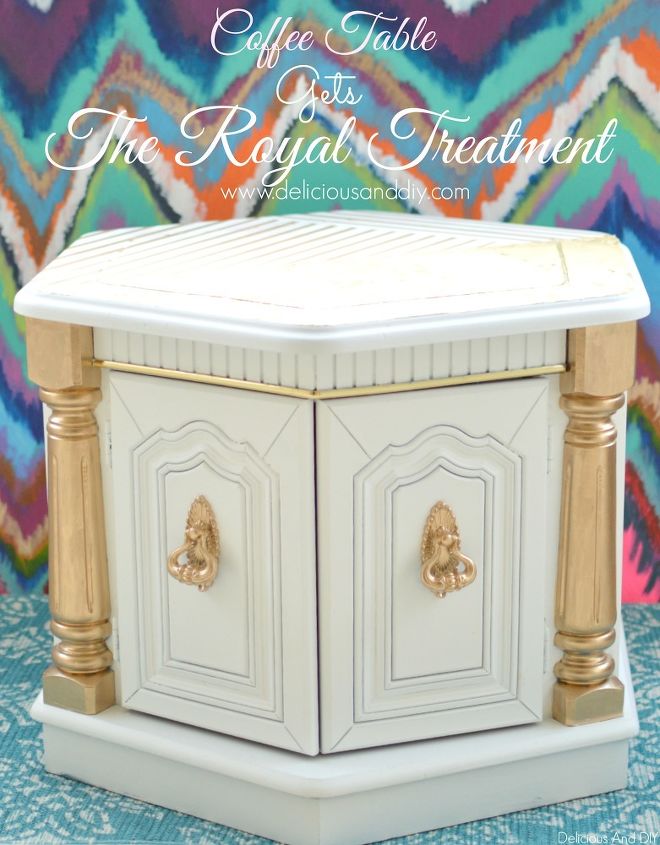 coffe table goes gold, painted furniture, repurposing upcycling