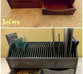 craft storage from an old bill organizer with paint and mod podge, crafts, decoupage, how to, organizing, storage ideas