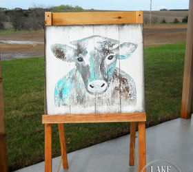 how to paint rustic cow art, crafts, how to, wall decor