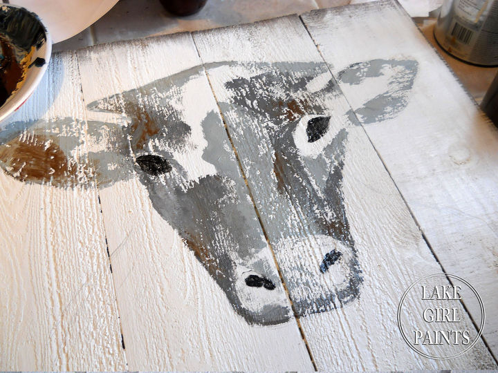 how to paint rustic cow art, crafts, how to, wall decor