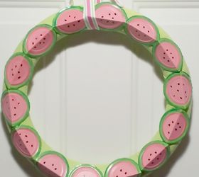 watermelon wreath upcycle, crafts, how to, repurposing upcycling, wreaths