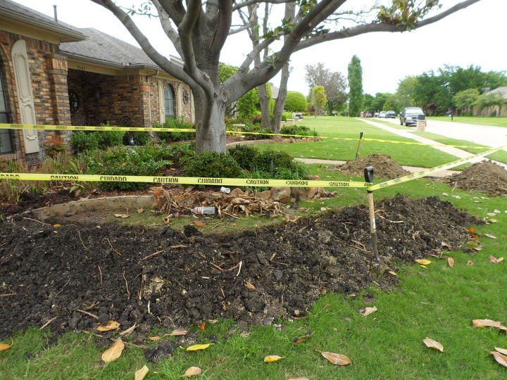 our plumbing nightmare, home maintenance repairs, plumbing, Trench in our front yard