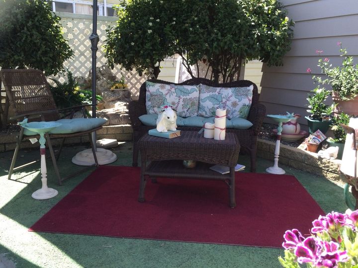 q can i paint an outdoor sisal rug, outdoor furniture, painting, reupholster, Outdoor patio is exposed to sun and rain