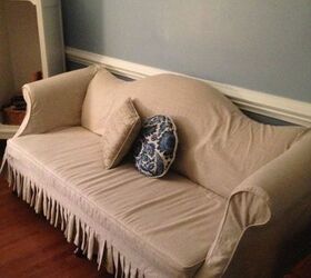 take the old make it new with a slipcover, painted furniture, reupholster, After