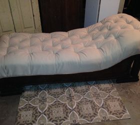 reviving and antique fainting couch, painted furniture, repurposing upcycling, reupholster
