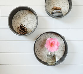 how to create floating wall shelves with old cake tins, how to, repurposing upcycling, shelving ideas