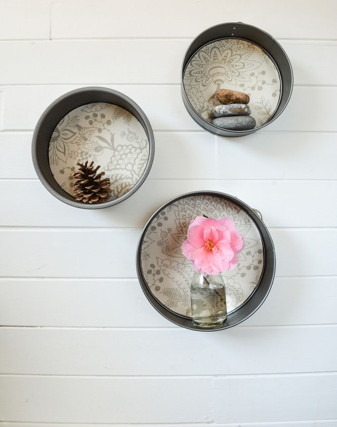 how to create floating wall shelves with old cake tins, how to, repurposing upcycling, shelving ideas