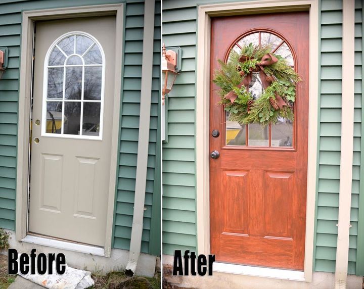 thrifty transformation how to paint a door to look like wood, doors, how to, painting