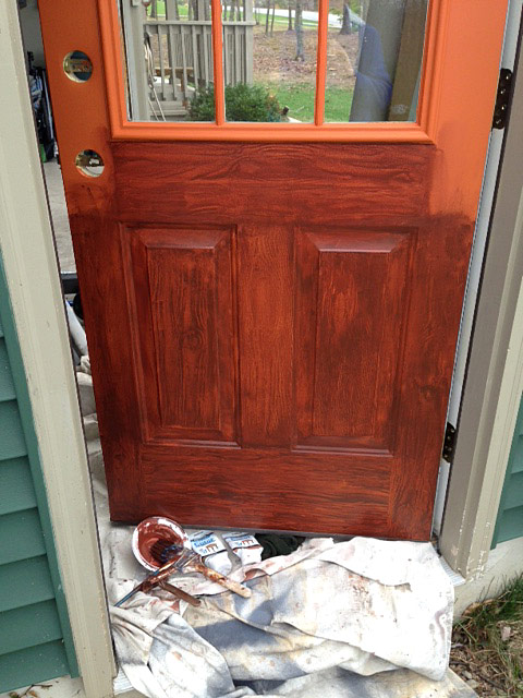thrifty transformation how to paint a door to look like wood, doors, how to, painting