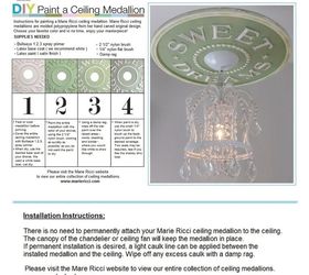 do it yourself sweet dreams ceiling medallion, crafts, lighting, wall decor, Installation and Painting Tutorial