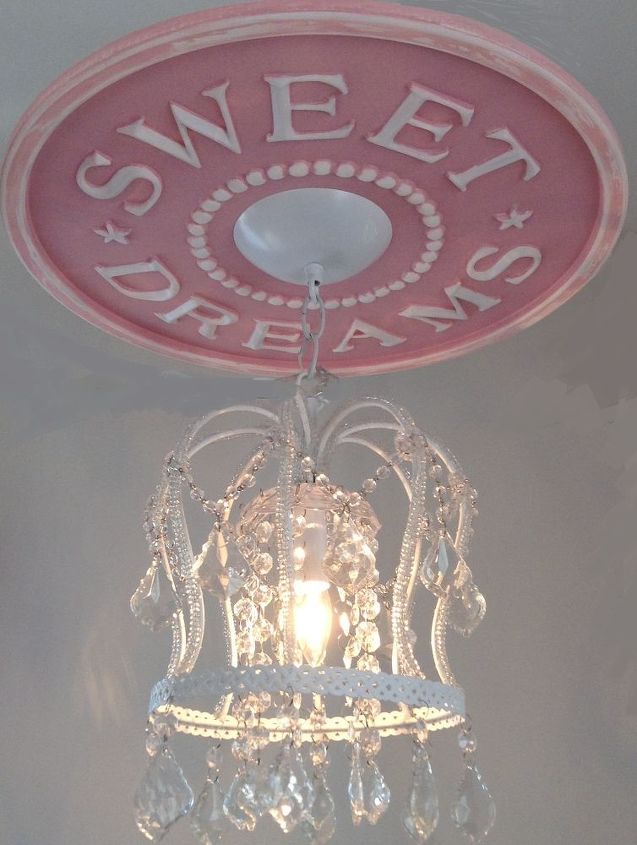 do it yourself sweet dreams ceiling medallion, crafts, lighting, wall decor, DIY Sweet Dreams Shown in pink distressed