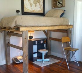 large pallet plus fence posts equals a loft bed, bedroom ideas, diy, fences, pallet, repurposing upcycling