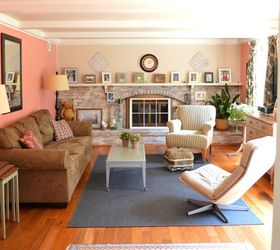 taking the plunge a family room in passion fruit, fireplaces mantels, living room ideas, paint colors, repurposing upcycling
