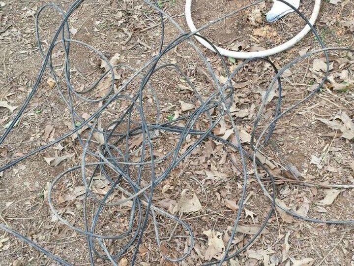 q 100 ft satellite cable, gardening, repurposing upcycling