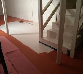 painted vinyl basement floor, basement ideas, flooring, home improvement, painting
