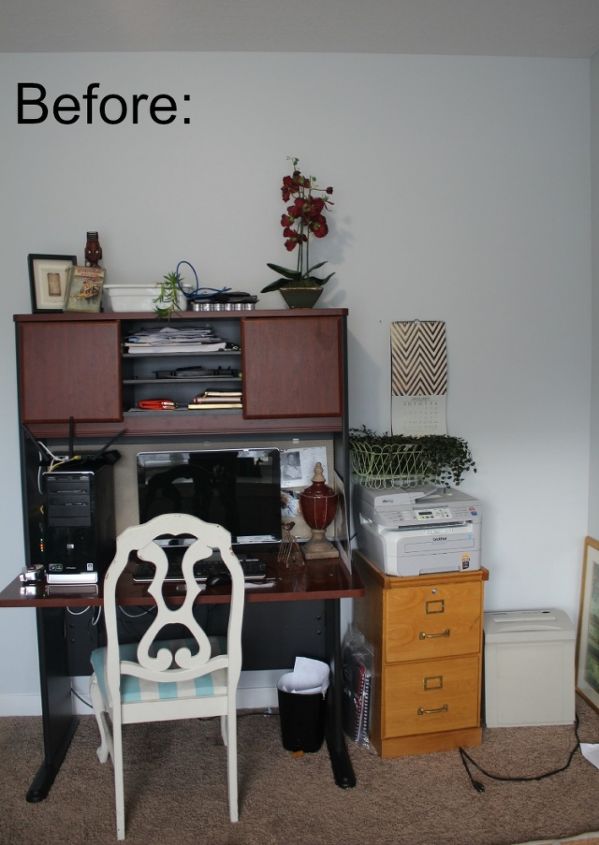 um escritrio familiar e um quarto de hspedes em um antes e depois