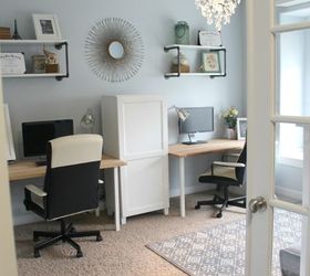 a family office and guest room in one, bedroom ideas, home office, organizing
