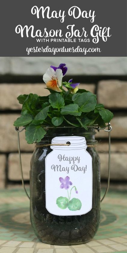 mason jar may day gift mayday flowers masonjars, container gardening, crafts, flowers, gardening, home decor, how to, mason jars, repurposing upcycling