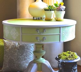 use fusion products to create texture and bling on a boring side table, how to, painted furniture