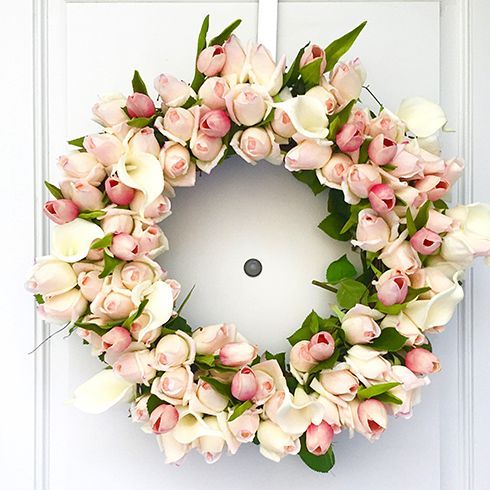 spring rosebud wreath, crafts, flowers, how to, wreaths