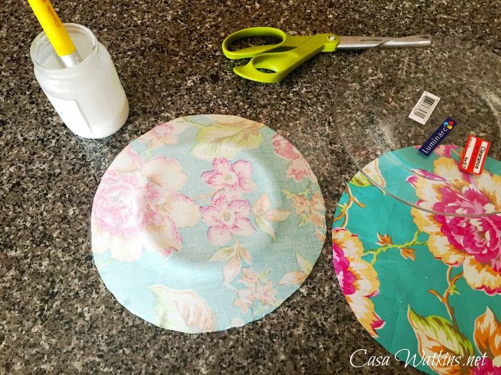 diy lilly pulitzer inspired plates for less than 3 00, crafts, decoupage, how to, repurposing upcycling