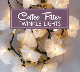 coffee filter twinkle lights, crafts, how to, repurposing upcycling
