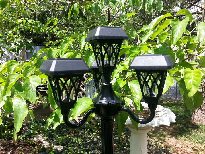 floor lamp solar light feature for your patio, lighting, outdoor living, patio, repurposing upcycling