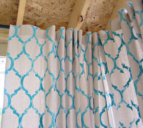 stenciling drop cloth curtain panels using the moroccan dream stencil, crafts, how to, repurposing upcycling, wall decor, window treatments, windows