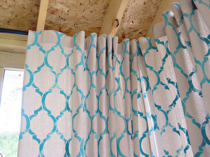 stencil de painis de cortina de tecido com o estncil moroccan dream