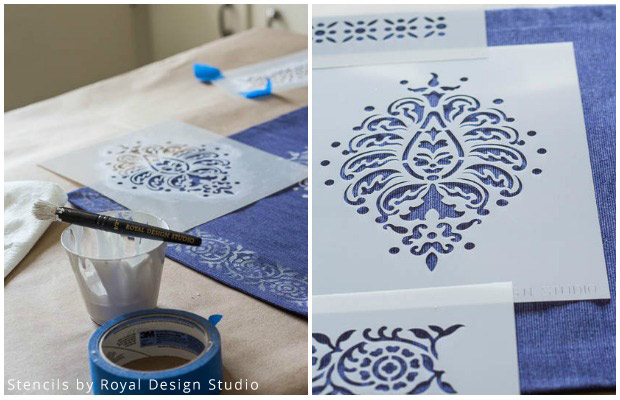 inspired by indigo stencil a sumptuous table setting, crafts, dining room ideas, how to