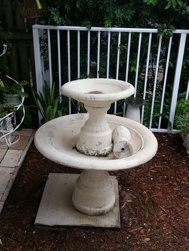 from fountain to planter, Fontain right after pressure washing it