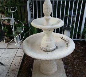 from fountain to planter, Stacked and reinforced and almost clean