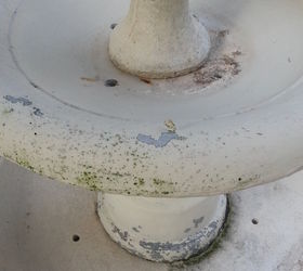 from fountain to planter, Drainage holes in both basins
