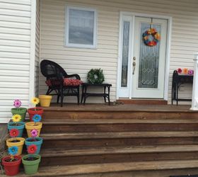 dollar store front porch maintenance free flower wreath, crafts, flowers, how to, wreaths, AFTER