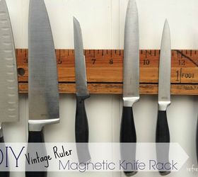 diy magnetic knife holder with a vintage ruler, diy, how to, kitchen design, repurposing upcycling