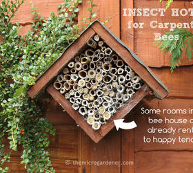 bee friendly gardens insect hotels hand pollinating tips, gardening, homesteading, repurposing upcycling, Bee houses can be decorative garden art too