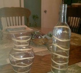 Rubber band spray painted vases Hometalk