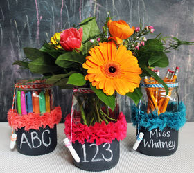 mason jar chalkboard vases perfect for teacher appreciation, chalkboard paint, crafts, how to, mason jars, repurposing upcycling