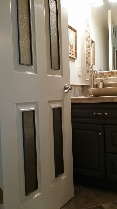 Diy Door Makeover Using Metallic Tiles Hometalk