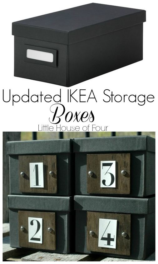 updated numbered ikea boxes, home office, organizing, storage ideas