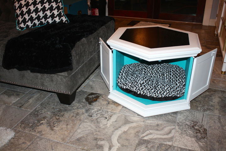 vintage hexagon end table gets new life, painted furniture