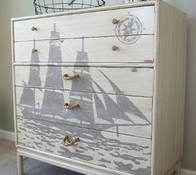ship silhouette chest of drawers, chalk paint, painted furniture